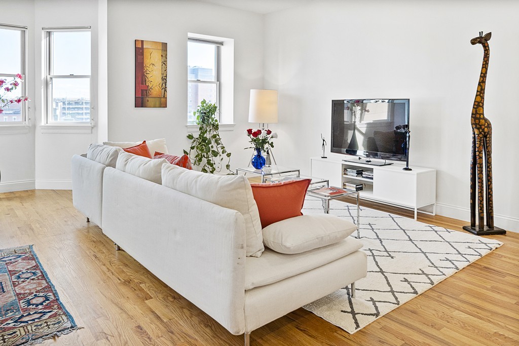 877 Harrison Avenue, Unit 7 Boston, MA 02118 - Photo 2 of 25 a living room with furniture and a flat screen tv