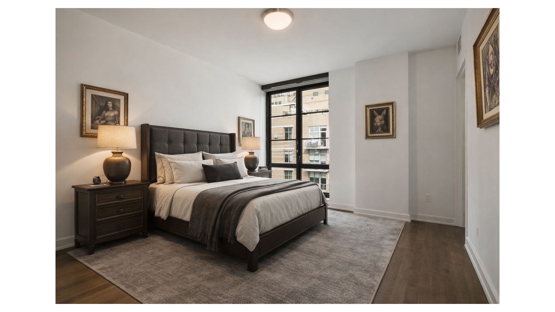 261 West 25th Street, Unit 11A Manhattan, NY 10001 - Photo 9 of 16 a bed room with a bed window and a night stand