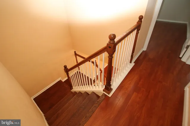 a view of entryway with wooden floor