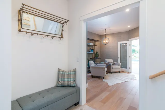 a living room with furniture and a couch
