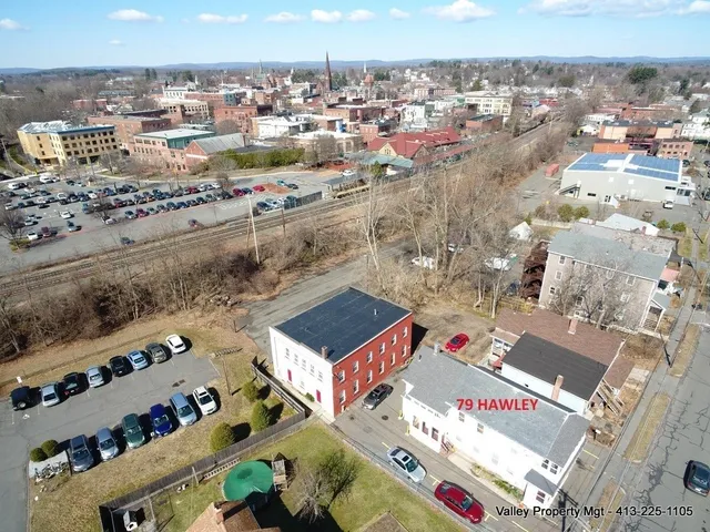 an aerial view of a city