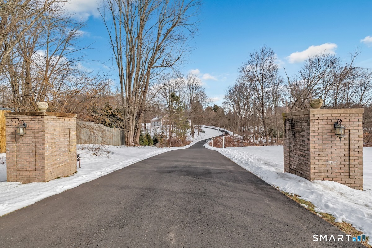 a view of road and trees around