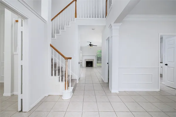 a view of an entryway with staircase