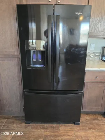 a refrigerator in a kitchen