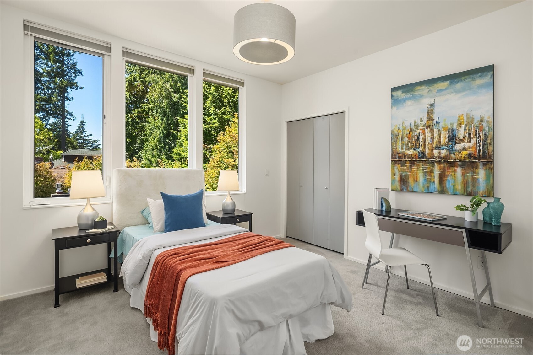 1256 Northeast 89th Street Seattle, WA 98115 - Photo 21 of 37 a bedroom with a bed and a large window