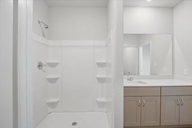 a bathroom with a shower