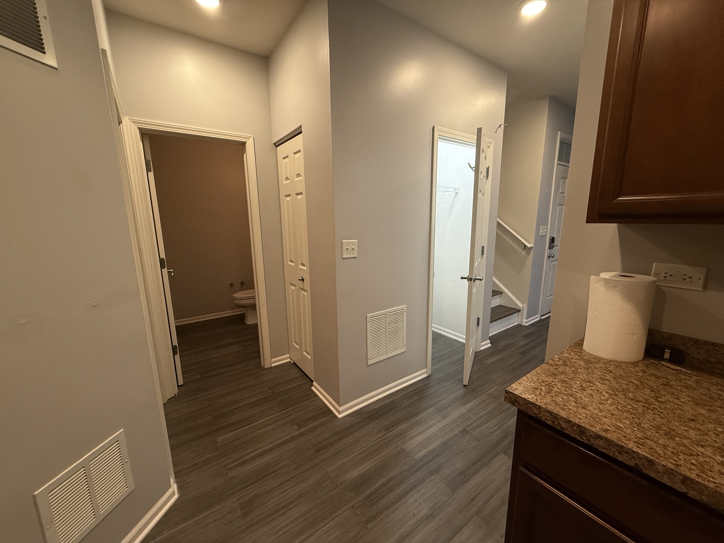 433 Acushnet Street, Unit 433 Elgin, IL 60124 - Photo 14 of 37 a bathroom with a granite countertop sink and a mirror