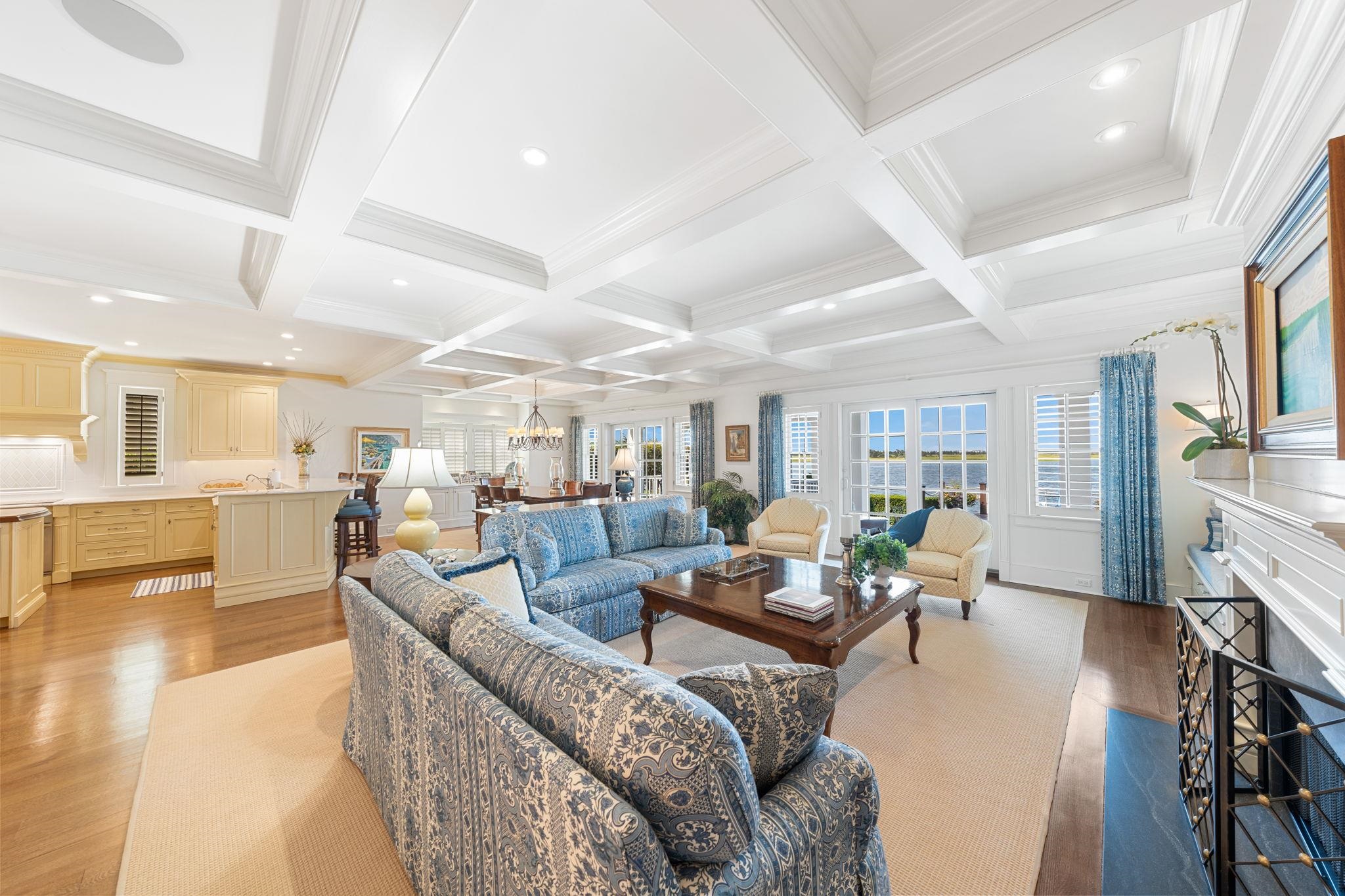 501 42nd Street Avalon, NJ 08202 - Photo 19 of 50 a living room with fireplace furniture and a view of kitchen