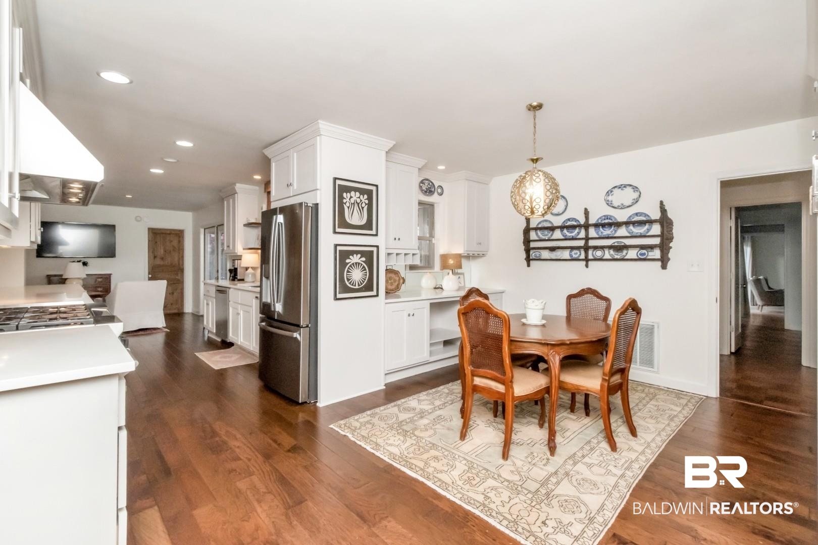 154 Fenwick Road Mobile, AL 36608 - Photo 22 of 48 Dining room with dark wood-style flooring and recessed lighting