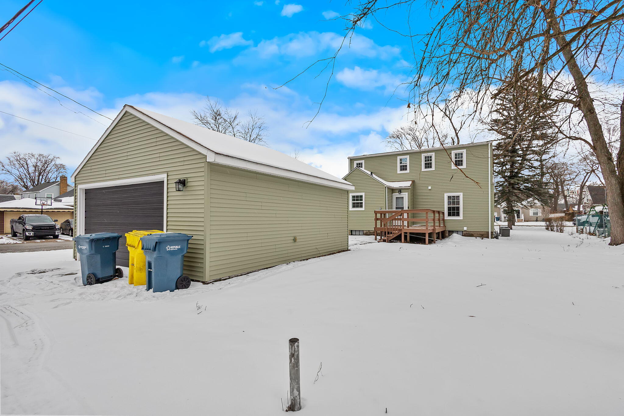 314 Cline Avenue Griffith, IN 46319 - Photo 28 of 36 a view of a house with snow on the road