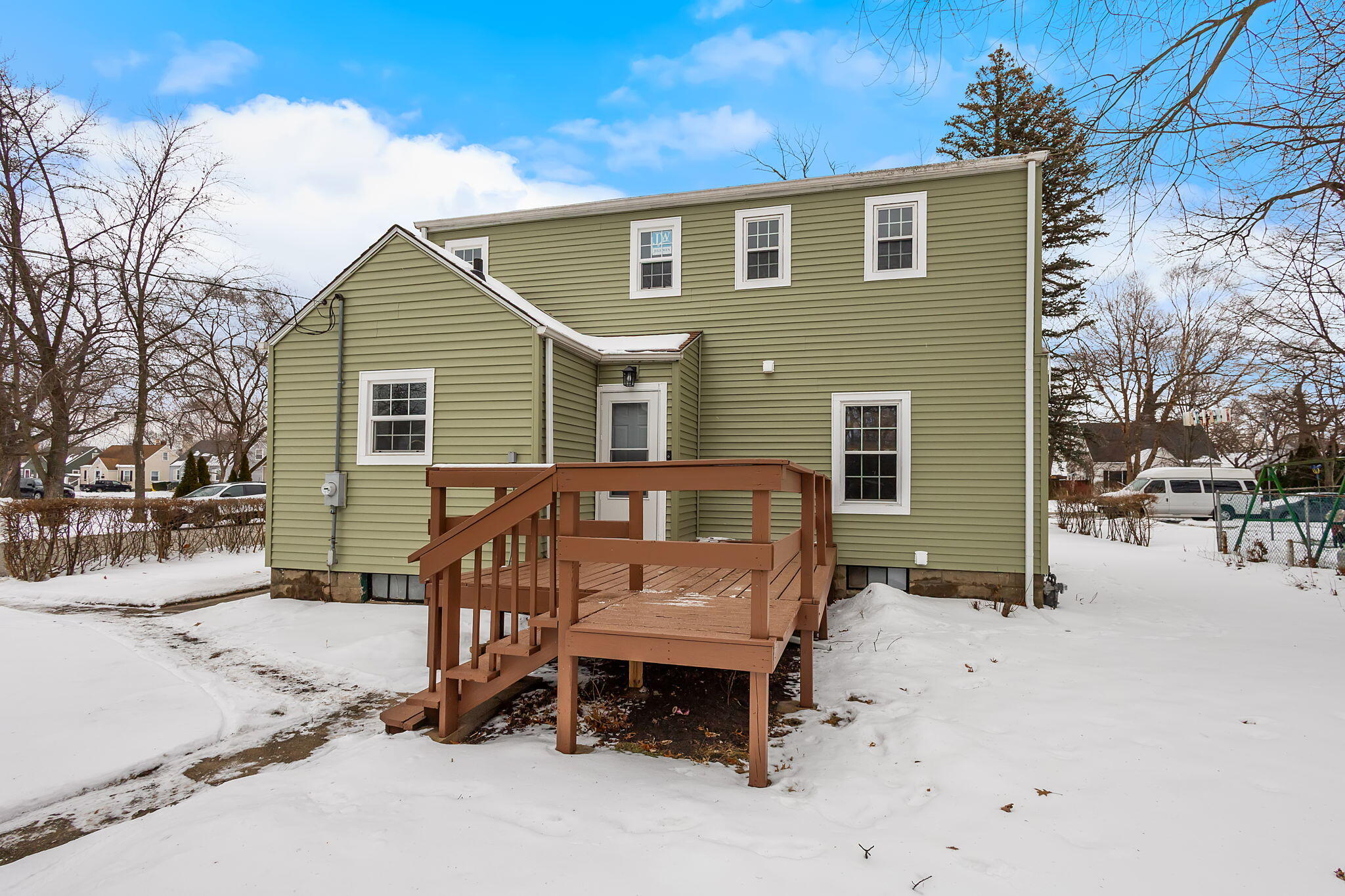 314 Cline Avenue Griffith, IN 46319 - Photo 30 of 36 a view of a house with a yard and wooden deck