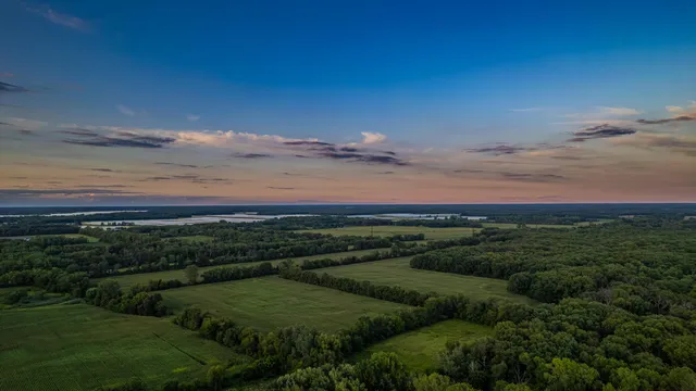 a view of a city with sunset view