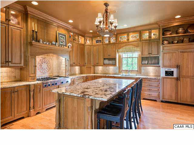2000 Red Hill Road Charlottesville, VA 22903 - Photo 10 of 43 Magnificent kitchen ! Custom Canadian Red Birch cabinetry, glass front-lite doors at top to display glassware & special pottery.