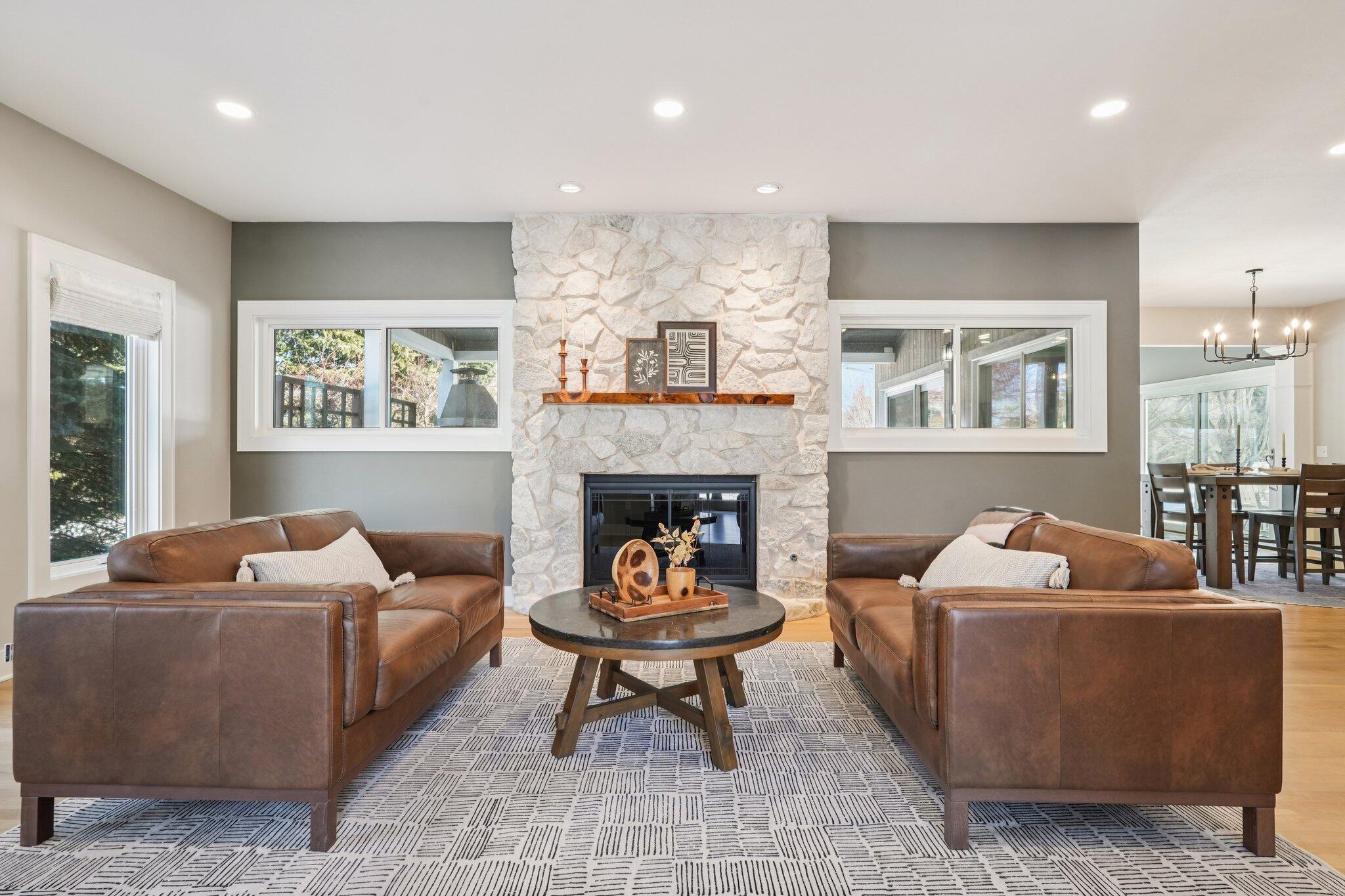 W331N3460 Maplewood Road Nashotah, WI 53058 - Photo 16 of 78 Gorgeous stone natural fireplace