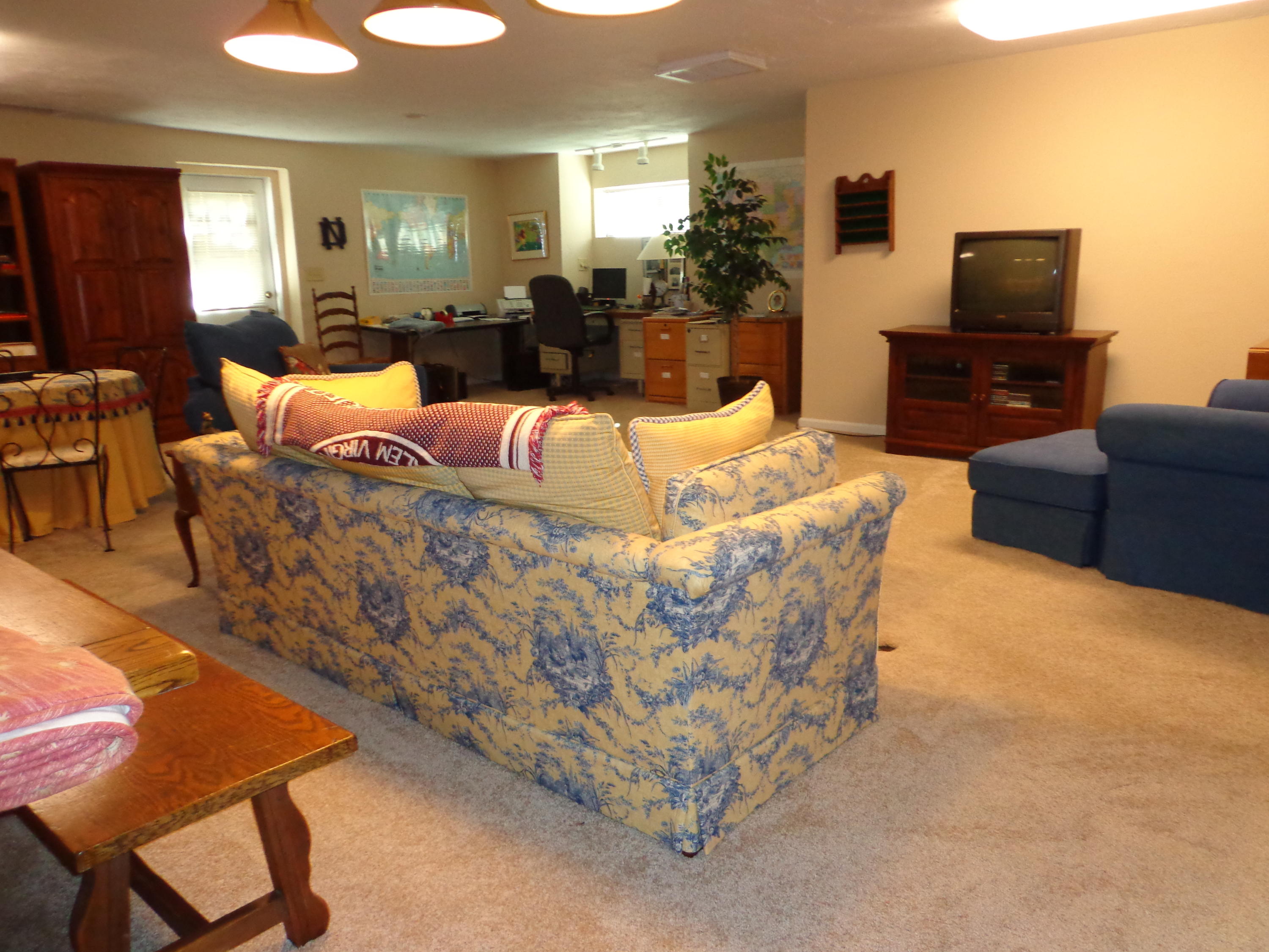 1908 McVitty Road Salem, VA 24153 - Photo 36 of 44 a living room with furniture a flat screen tv and a fireplace