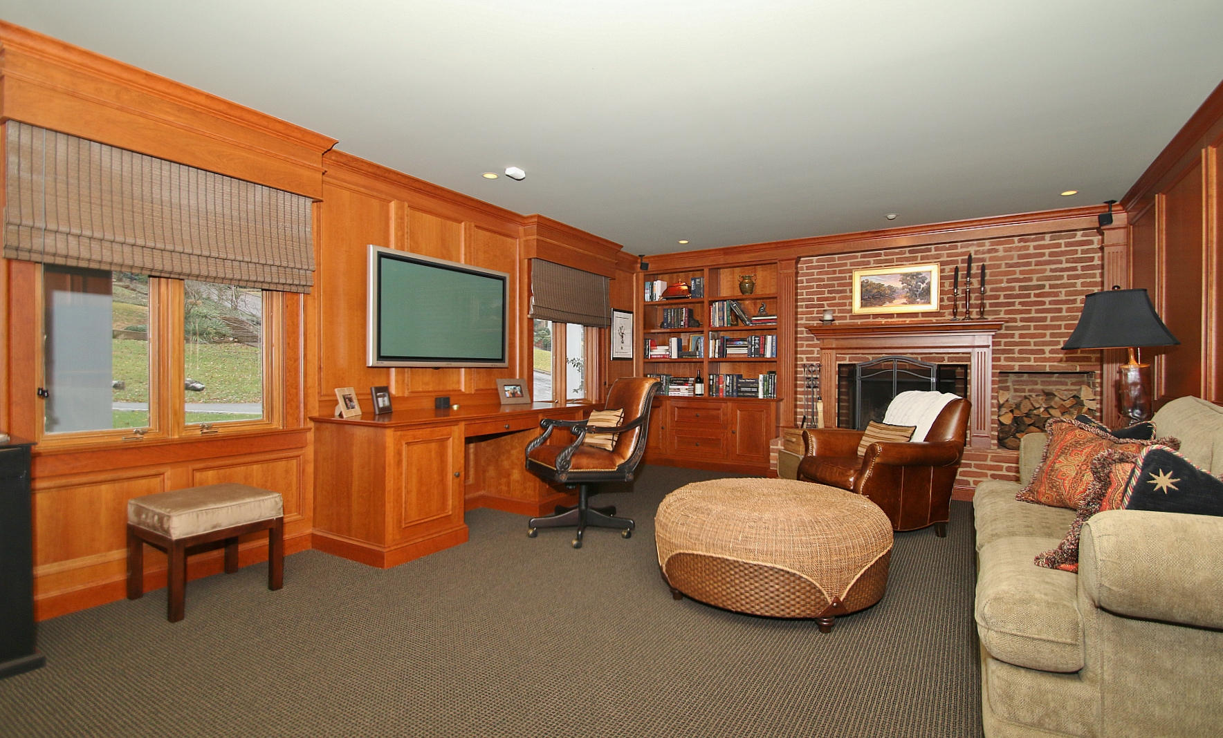 45 Cardinal Road Southwest Roanoke, VA 24014 - Photo 25 of 35 a living room with furniture a flat screen tv and floor to ceiling window