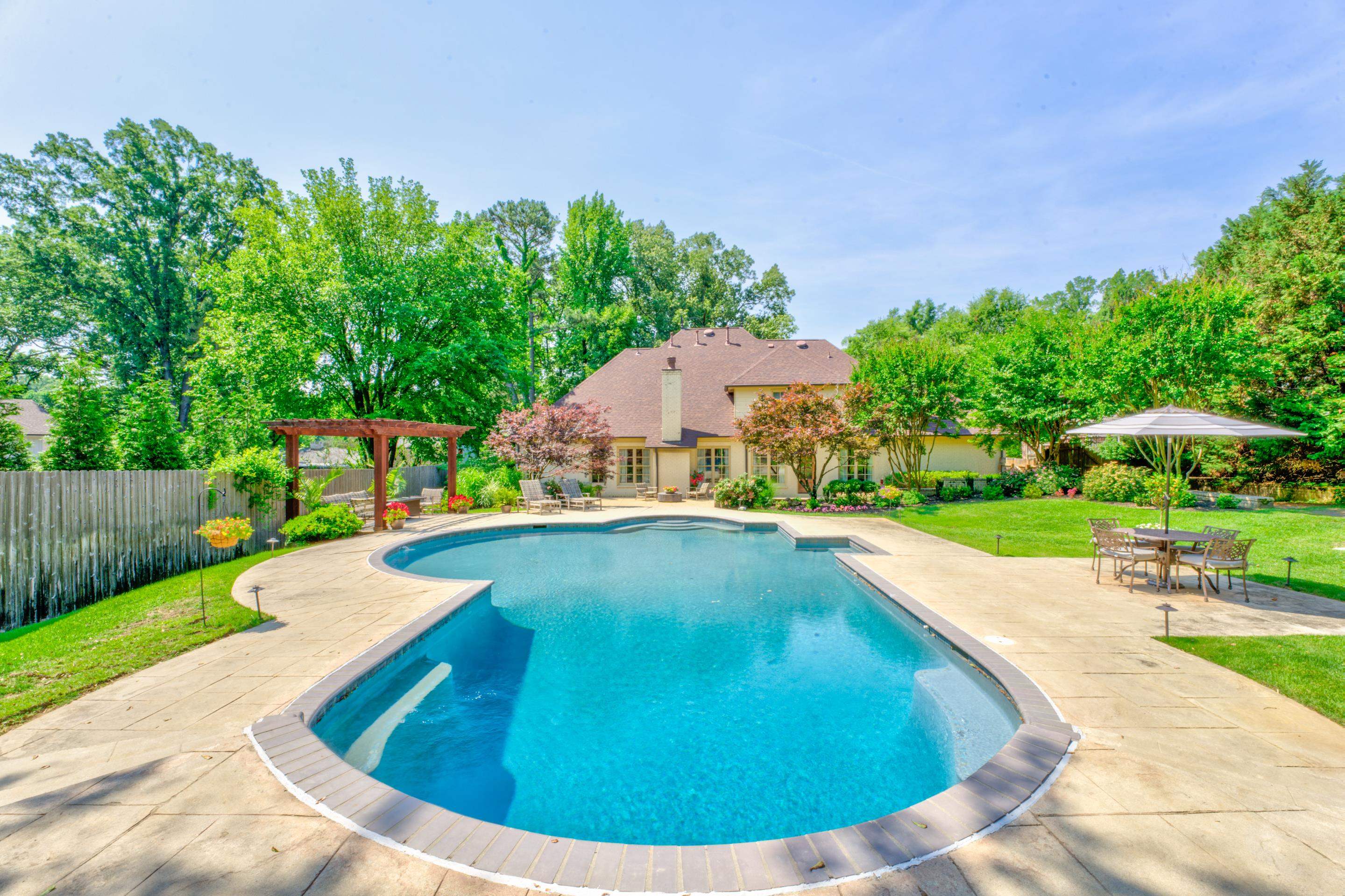 5074 Shady Grove Road Memphis, TN 38117 - Photo 25 of 25 As you step outside, a world of relaxation and serenity unfolds before you. The centerpiece of this idyllic retreat is the shimmering in-ground gunite pool, inviting you to take a refreshing dip and bask in the warm embrace of the sun.
