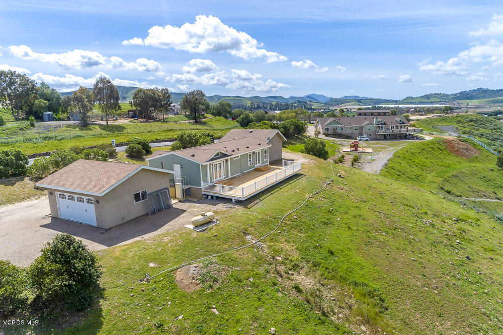 15535 LaPeyre Road Moorpark, CA 93021 - Photo 29 of 34 an aerial view of a house with garden space and ocean view