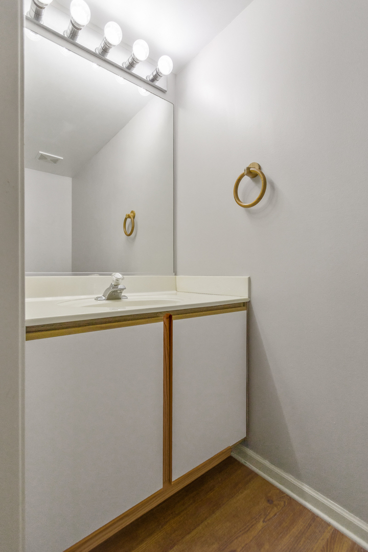 1822 Olde Mill Road Plainfield, IL 60586 - Photo 16 of 29 a bathroom with a sink and a mirror