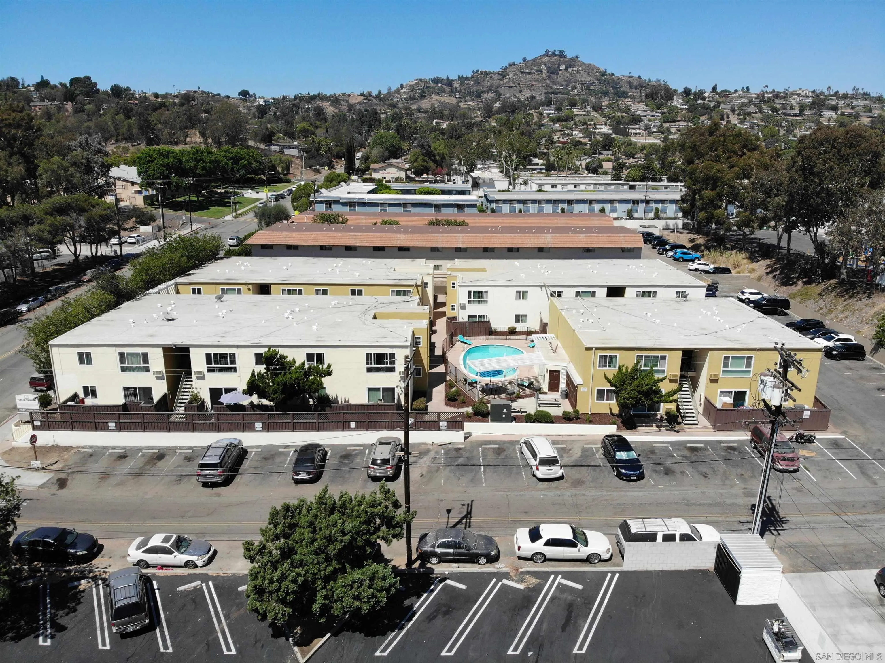 an aerial view of multiple house