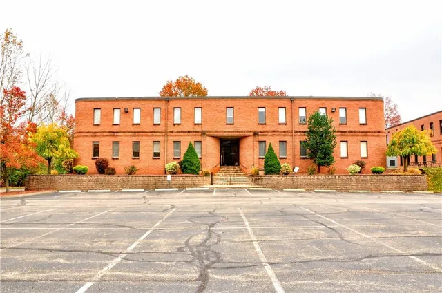 a front view of a building