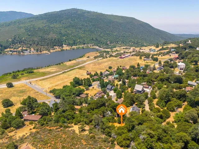 a view of lake and mountain