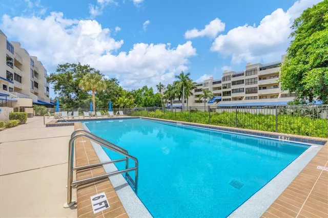 a view of a lake with building in front of it