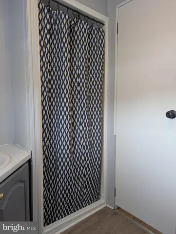 a view of a black gate