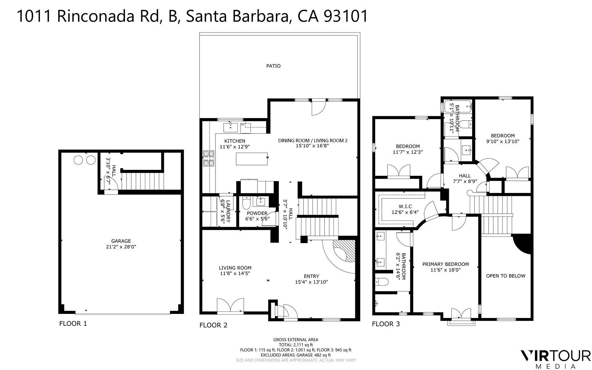 1011 Rinconada Road, Unit B Santa Barbara, CA 93101 - Photo 26 of 26 Floorplan