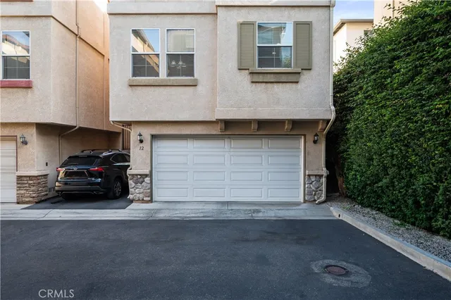 a car parked in front of a house