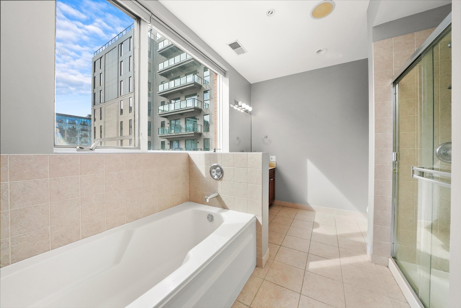 1209 West Cottage Place Chicago, IL 60607 - Photo 21 of 29 a bathroom with a bathtub and a shower