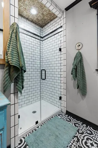 a bathroom with a shower