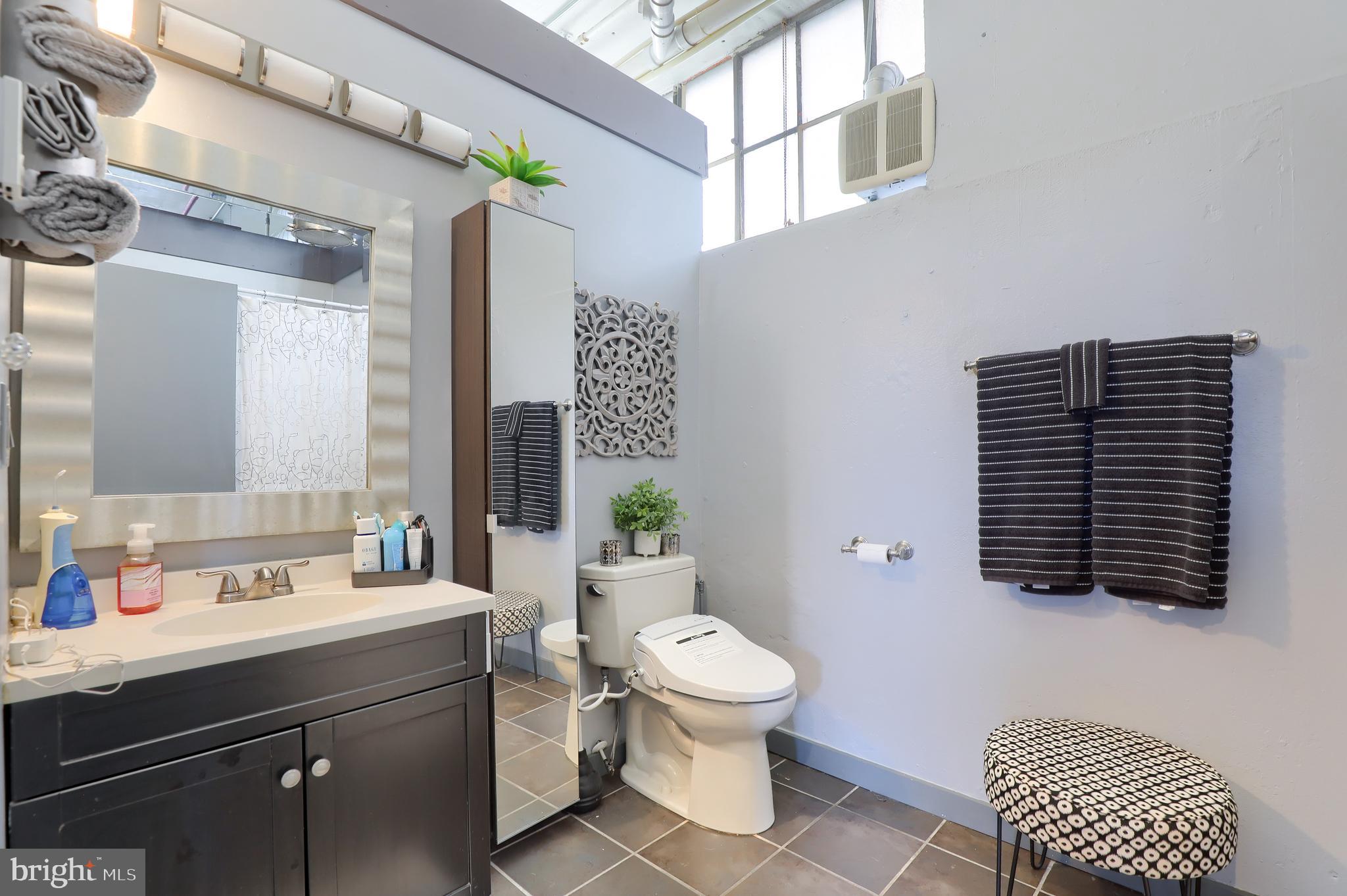 31 South Sterley Street, Unit 101 Shillington, PA 19607 - Photo 21 of 39 a bathroom with a sink a toilet and a mirror