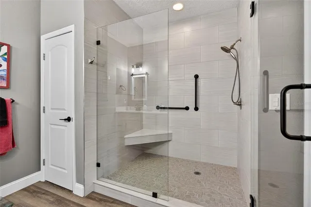 a bathroom with a shower