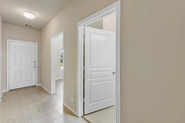 an empty room with closet