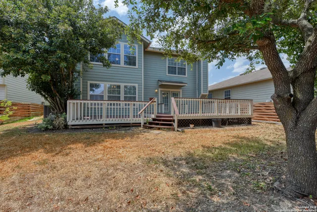 a view of backyard of house