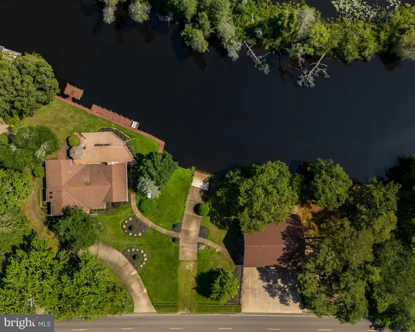 a view of a lake with a building