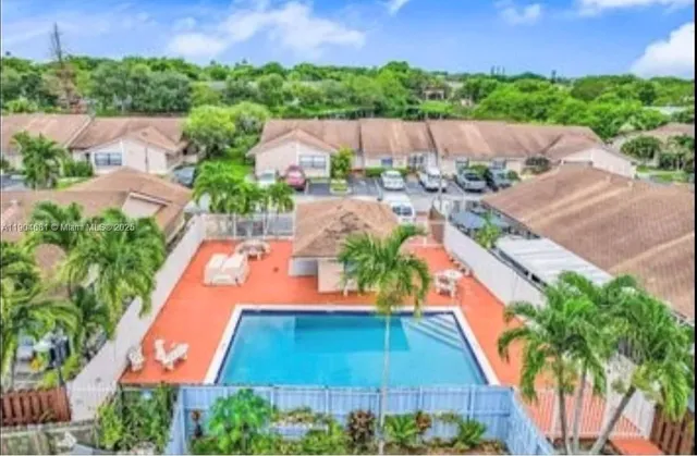 a view of a lake from a yard