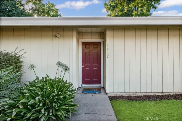a view of outdoor space with a garden