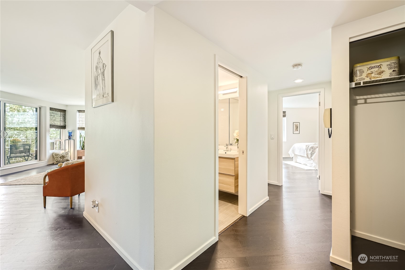 619 5th Avenue West, Unit 401 Seattle, WA 98119 - Photo 11 of 29 a view of a living room with furniture and wooden floor