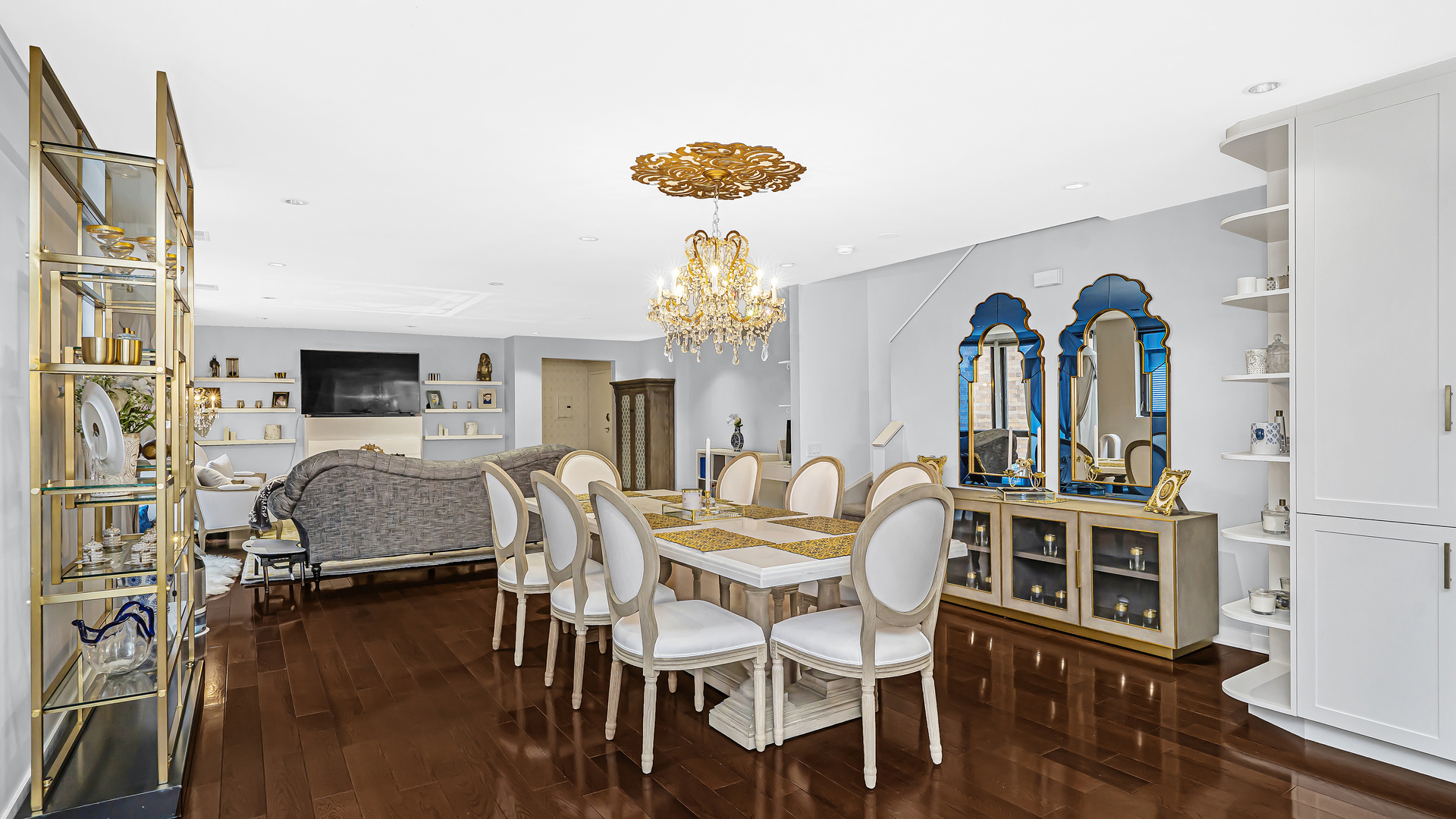 222 South Racine Avenue, Unit 404 Chicago, IL 60607 - Photo 10 of 36 a view of a dining room with furniture wooden floor and chandelier