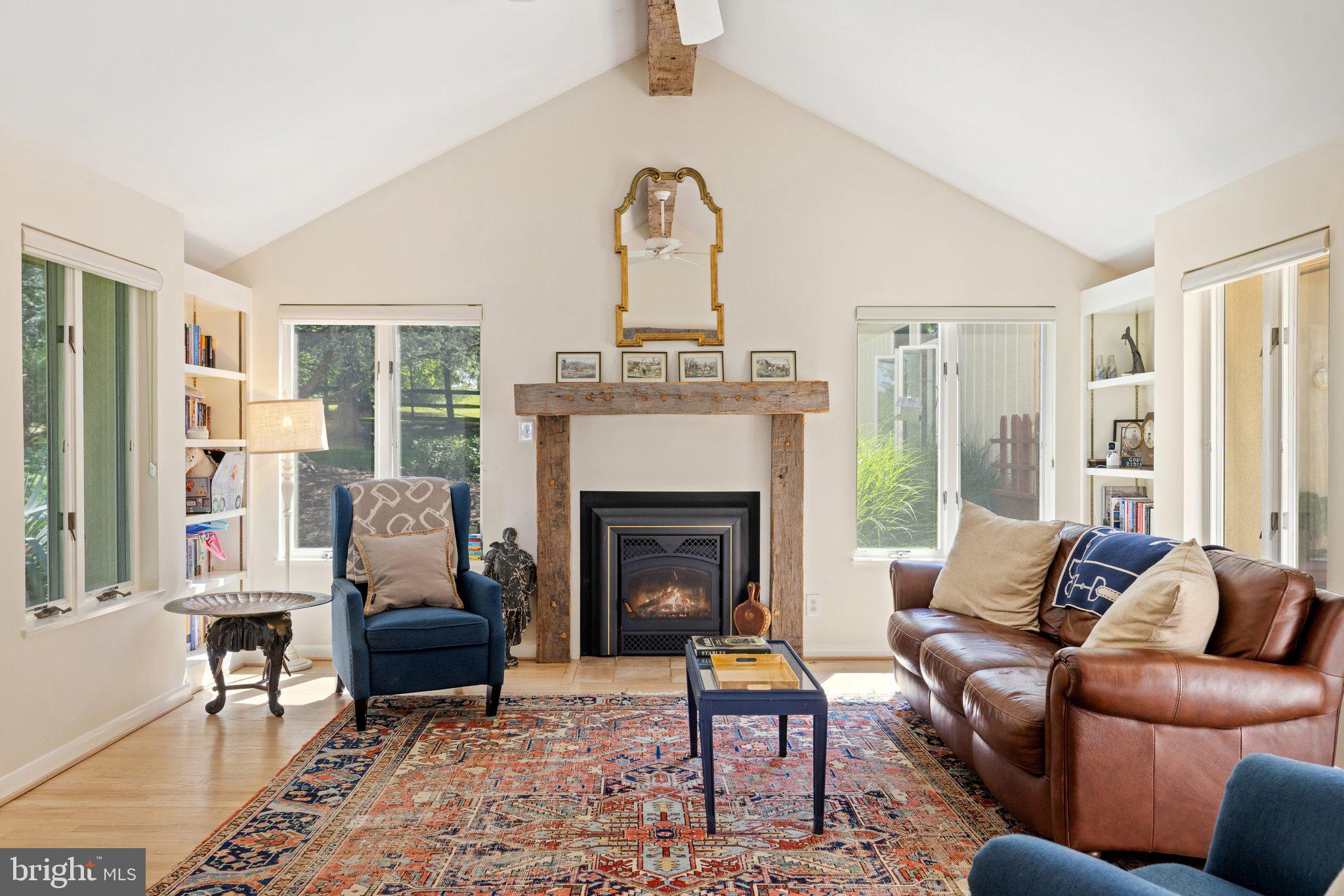 1248 Delaplane Grade Road Upperville, VA 20184 - Photo 5 of 77 Masonry fireplace with gas logs