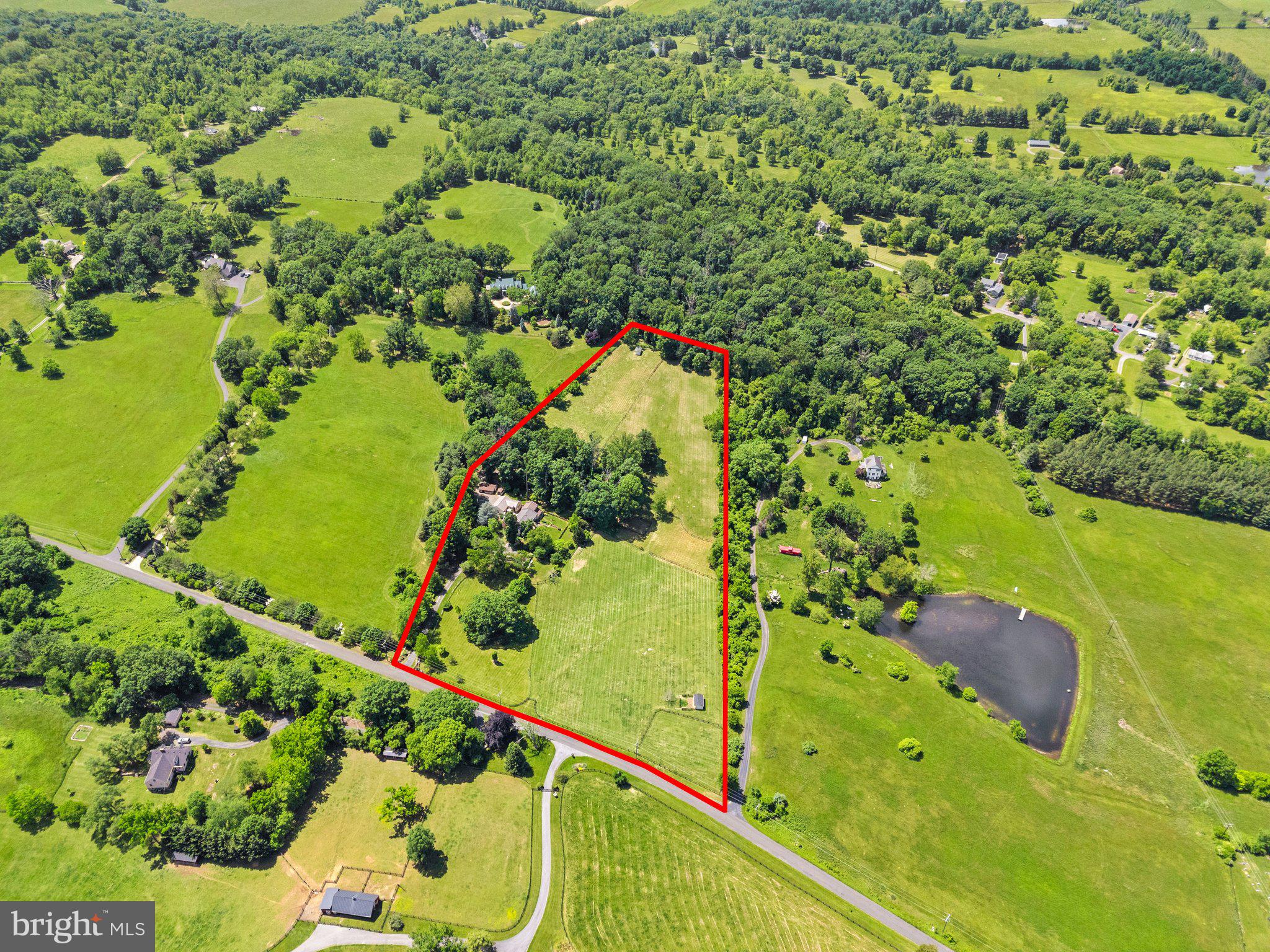 1248 Delaplane Grade Road Upperville, VA 20184 - Photo 76 of 77 Aerial view with outline of property