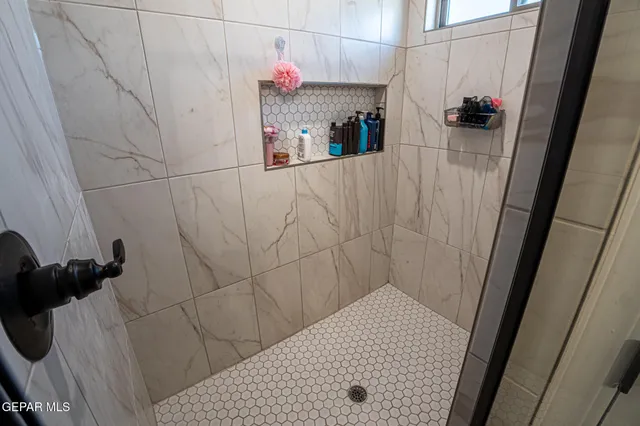 a bathroom with a shower