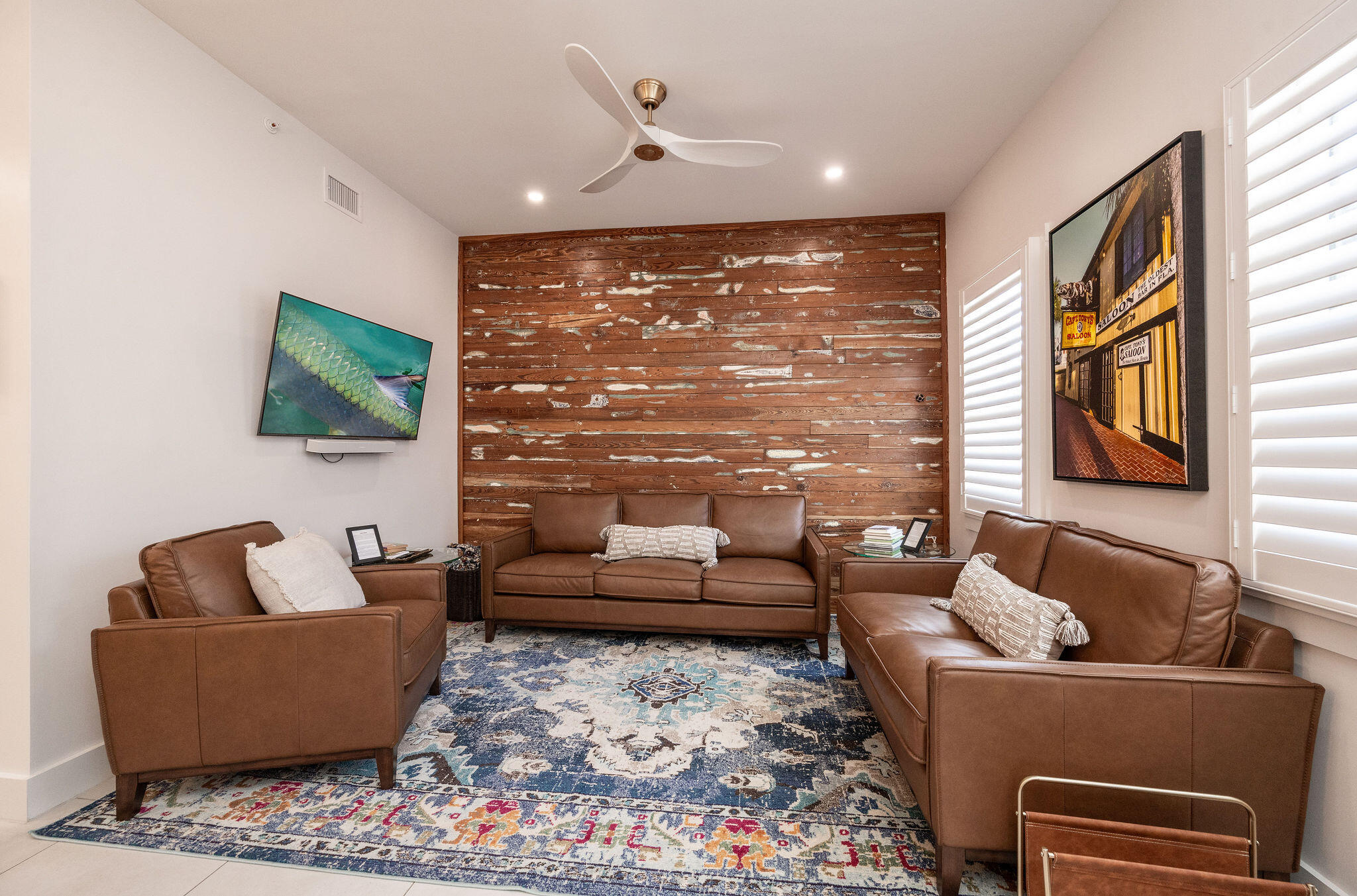 927 Thomas Street, Unit 2 Key West, FL 33040 - Photo 23 of 46 Restored Dade County Pine Accent Wall