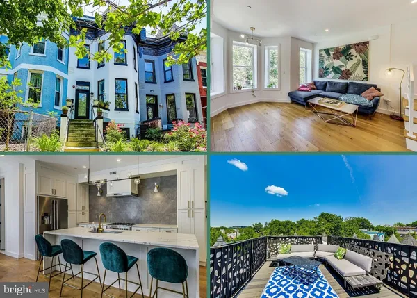 a view of kitchen with living room and outdoor seating