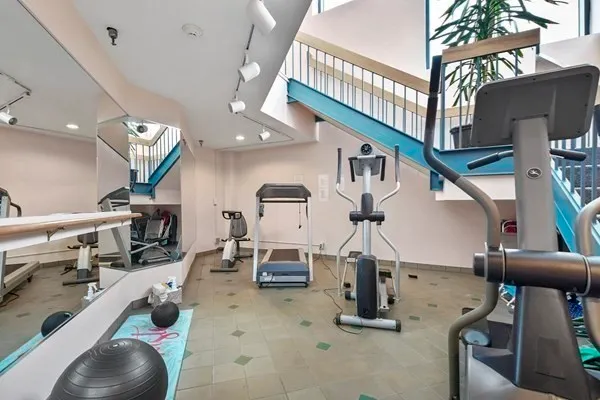 a gym hall with exercise machine