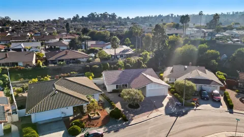 an aerial view of multiple house