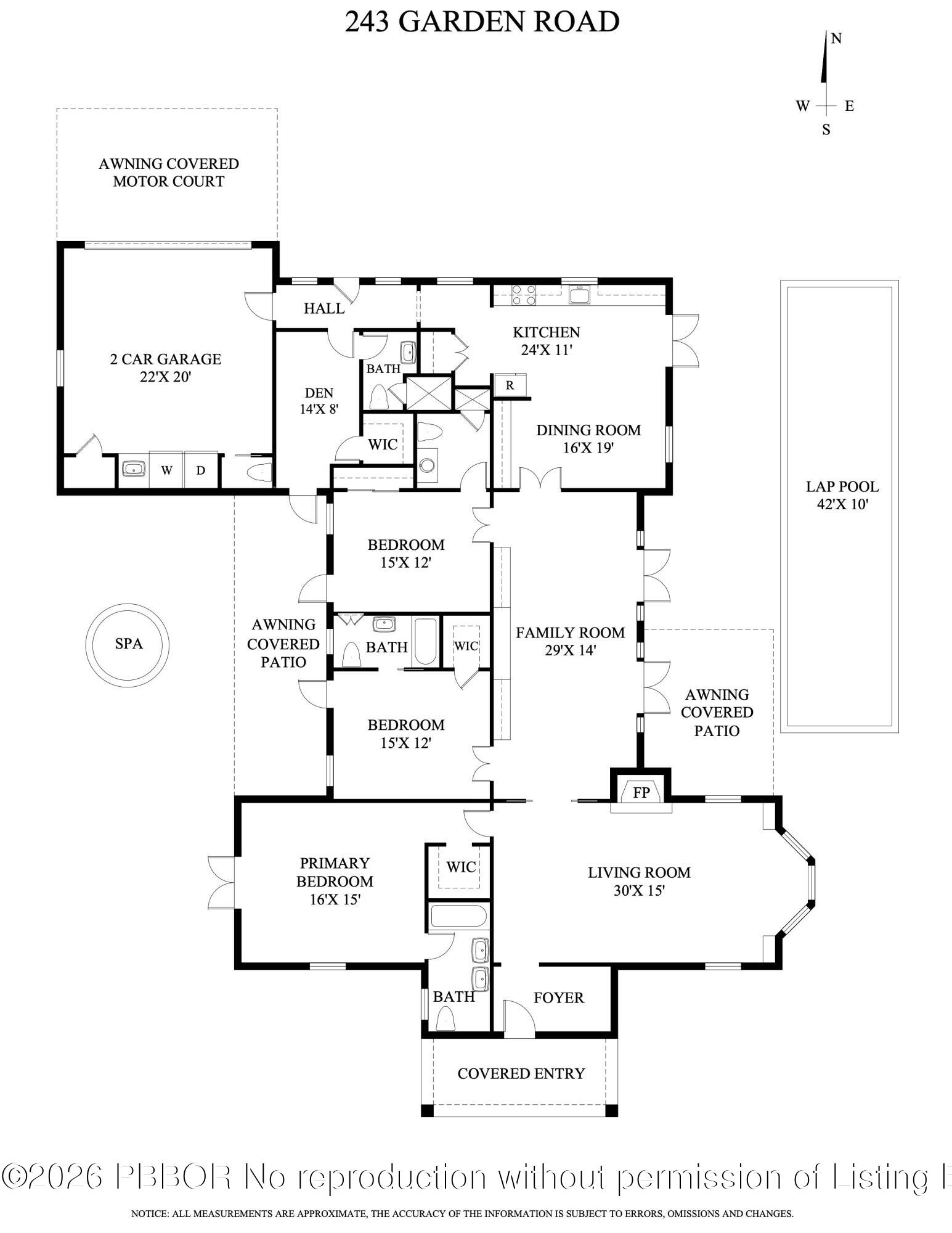 243 Garden Road Palm Beach, FL 33480 - Photo 32 of 32 243 Garden Rd Floorplan