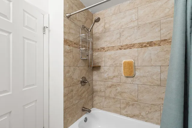 a bathroom with a shower